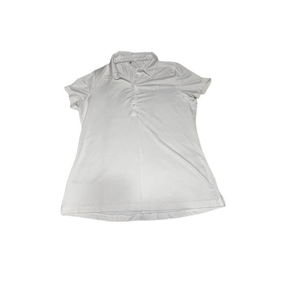 Under Armour Heat Gear Polo White Women's Size Large Excellent condition No flaw - Picture 2 of 8